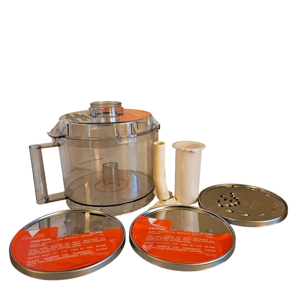 Cuisinart DLC-8 DLC-10 Food Processor Work Bowl Cover Pusher 3 Discs Bundle